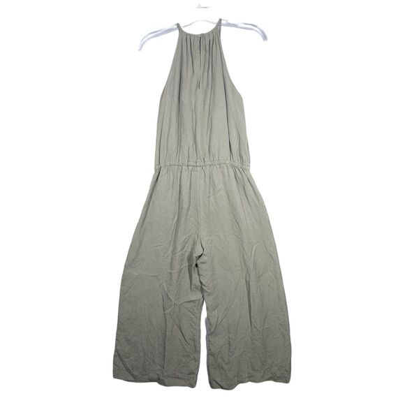 Belle Dahl Jumpsuit Womens Medium Green Pleated Wide Leg Jumper Bohemian Hippie - Picture 2 of 8